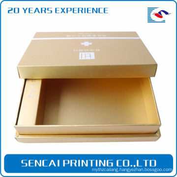 Sencai gold card packaging top and base box with cross shaped logo